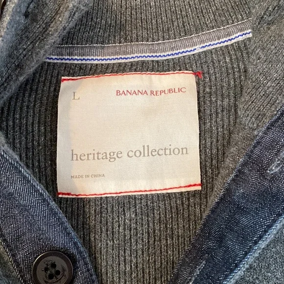 Banana Republic Heritage Collection Men’s Grey Sweater Size Large - Picture 5 of 6